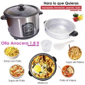 Olla arrocera 1,8lts. 700w Acero