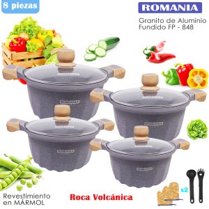 ROMANIA Ollas roca volcánica  8 piezas