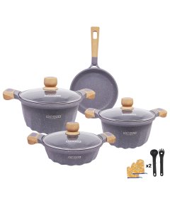 Ollas roca volcánica 7 piezas.