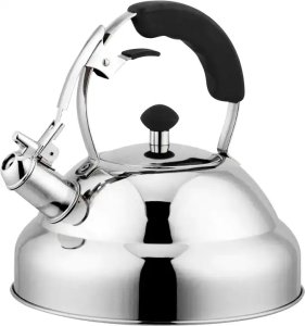 hervidor de silbato con mango de silicona, tetera de agua 6 litros