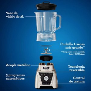 Licuadora Xpert Series™ niquelada con control de textura y un Blend-N-Go BLST3BCPG