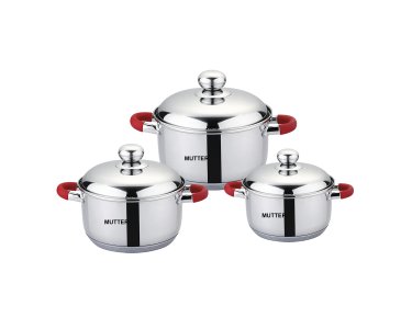 Mutter ollas en acero inoxidable 6 piezas - tapa de metal