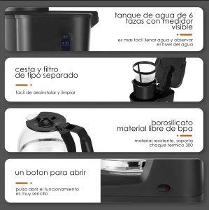 Sokany cafetera de goteo 6 tazas CM-108S