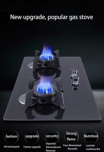 Cocina empotrable a Gas con hornillas plegables