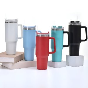 Vaso térmico de acero inoxidable portable 1200ml con asa y sorbete