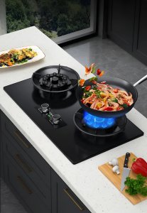 Cocina a Gas en vidrio templado, 2 hornillas